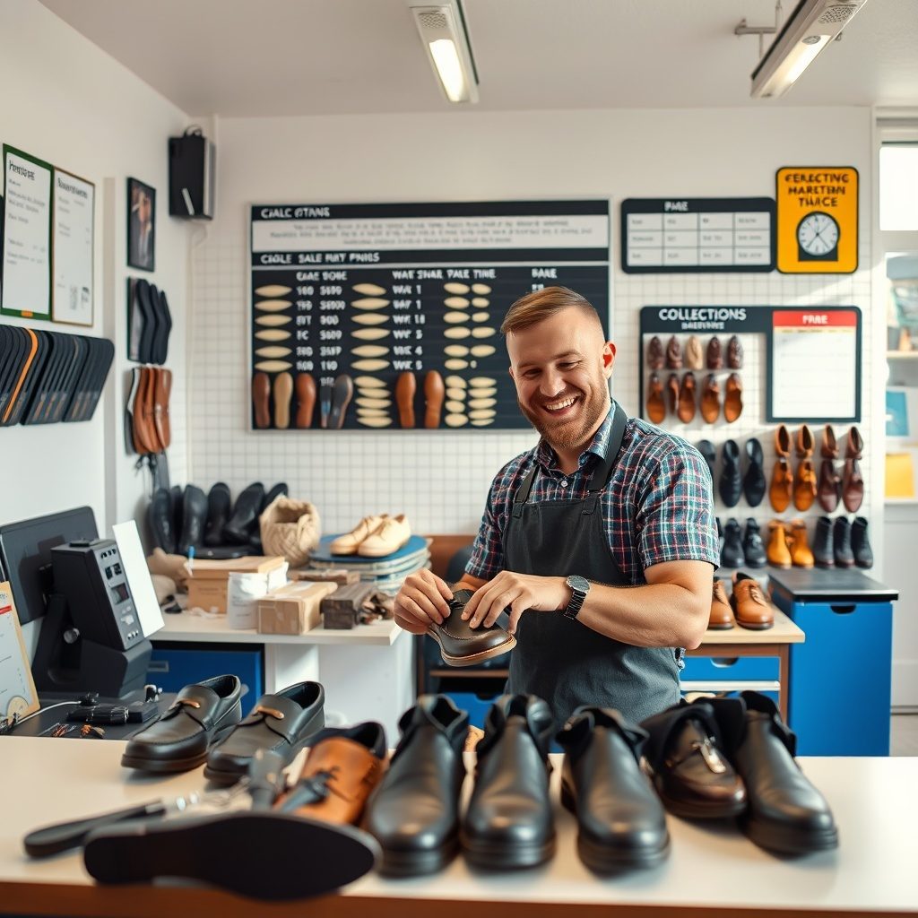 Equipe da Shoefix realizando reparos em calçados.